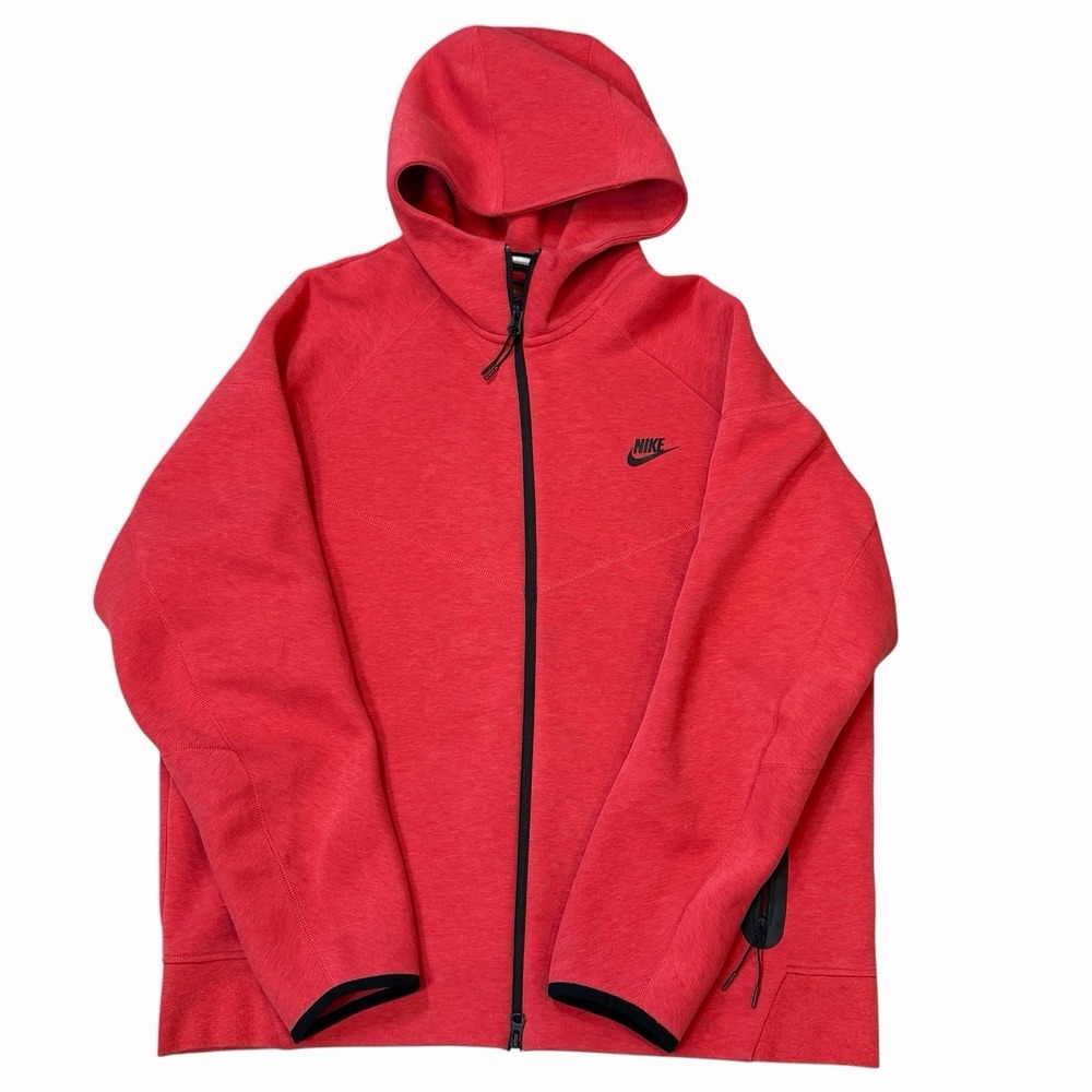 Nike Tech Fleece Windrunner Full-Zip Hoodie Jacket Size XL Red Pockets Hooded